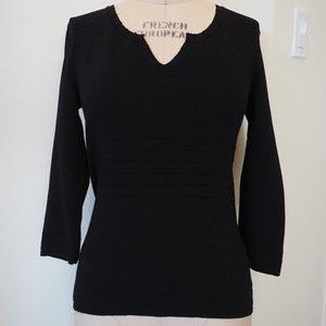 Cable & Gauge 3/4 length sleeve, black sweater, size S